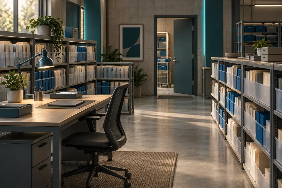 An orderly digital records workspace in the Archive.